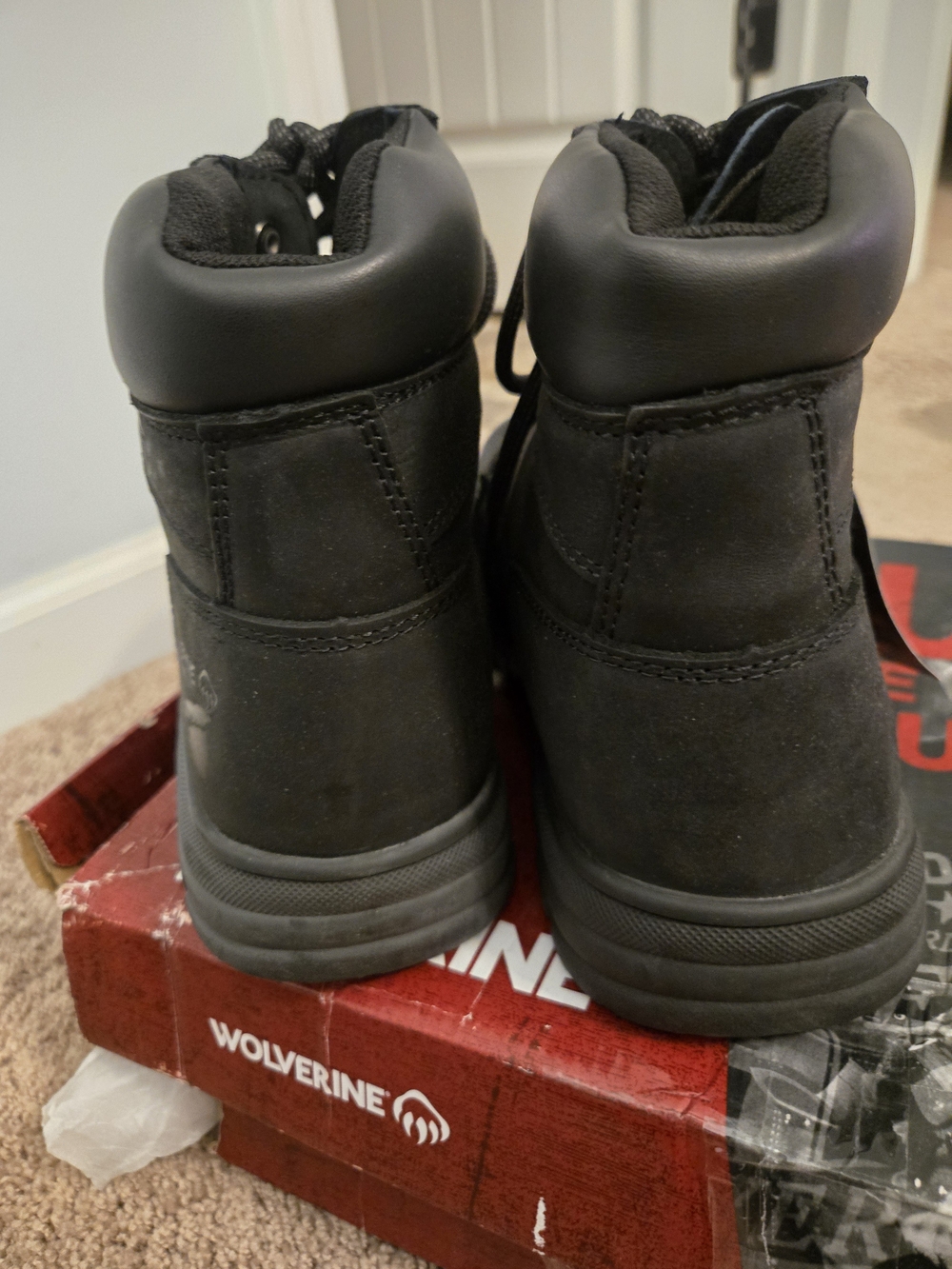 Wolverine Men's Carlsbad 6" Steel Toe Waterproof Work Boot - Black - Picture 9 of 14